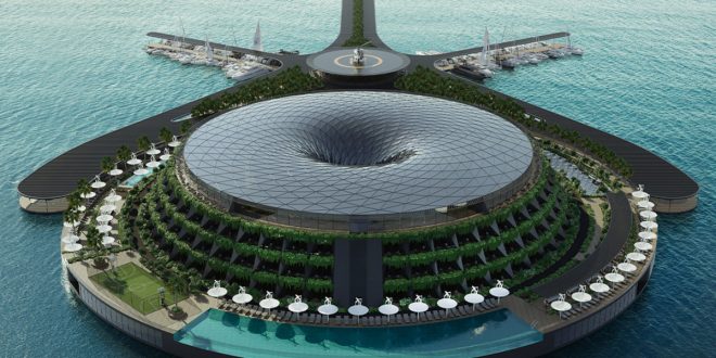 قطری ها و یک جاذبه گردشگری جدید: هتل شناور گردان دوستدار محیط زیست (+عکس)